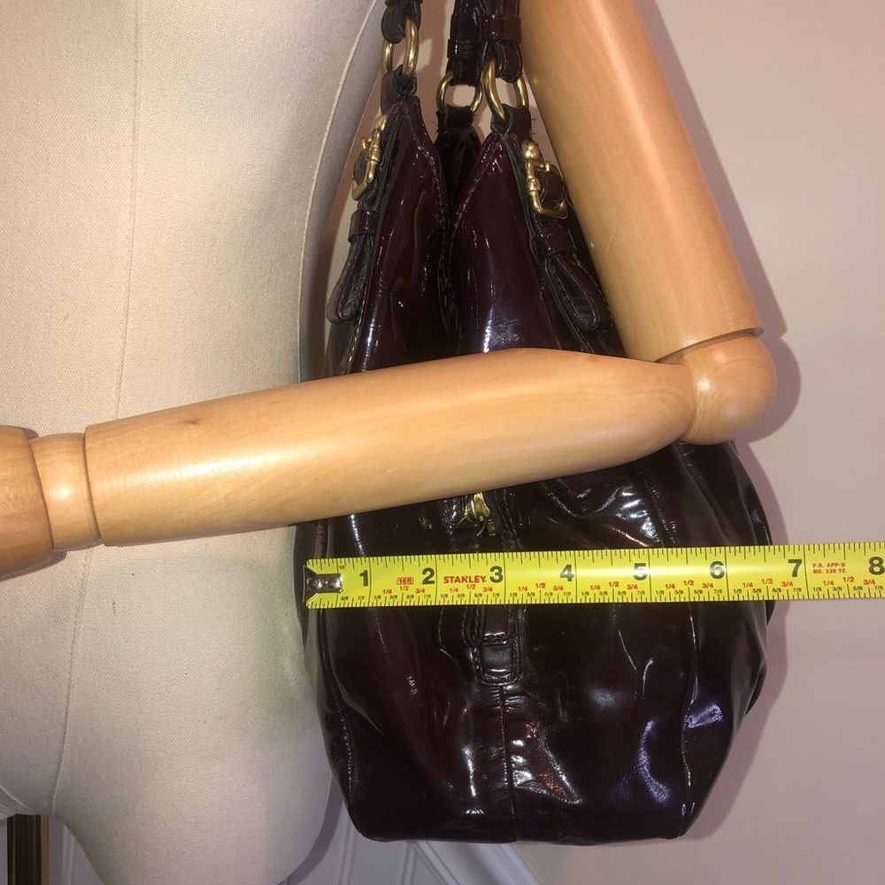 COACH Madison Purple Patent Leather Madison Paige Triple Section Shoulder Bag - Picture 10 of 17